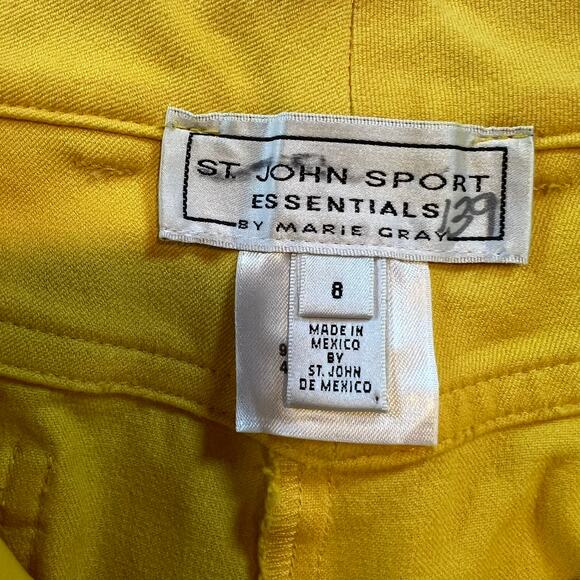St John Sport by Marie Gray Women’s Yellow Jeans Pants Sz 8 Casual Straight Leg - Picture 3 of 8